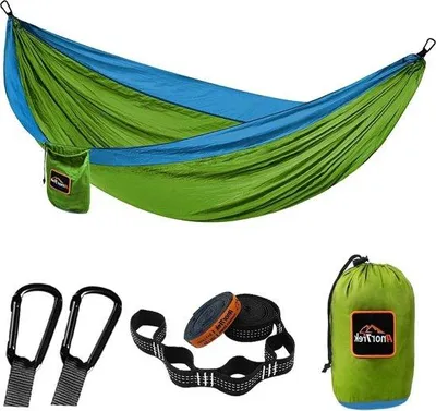 Produktbild von Famanu Campinghängematte doppelt oder einfach - leicht und tragbar für Camping, Wandern, Backpacking