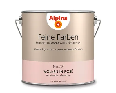 Produktbild von Alpina Feine Farben Wandfarbe No. 23 Wolken in Rosê - verträumtes graurosé 2,5 L