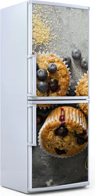 Produktbild von Kühlschrankdekoration 70x180 cm Aufkleber auf dem Kühlschrank - Blaubeer-Muffins