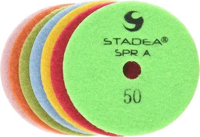 Productafbeelding van Droge Diamant Polijstpads 4" voor Graniet, Marmer en Beton - 5 Stuks + Rubber Backer