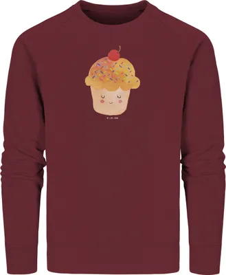 Produktbild von Mr. & Mrs. Panda Baumwoll Sweatshirt Cupcake Größe XXL - Burgundy - Geschenk, Küche Spruch, Cupcakes, Sweater, Pullover, Wunder, Deko, Pulli, Motivation Sprüche, Lustige