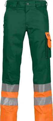 Immagine prodotto di DASSY® Omaha pantaloni ad alta visibilità BOTTLE GREEN/NEONORANGE taglia 64 Lunghezza: STANDARD