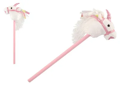 Produktbild von Plüsch-Einhorn auf Stab, 80 cm, batteriebetrieben mit Sound, weiß, im Beutel