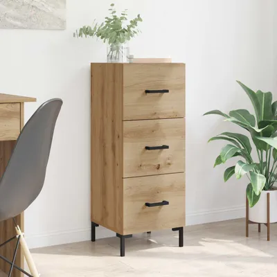 Image de vidaXL Sideboard Chêne Artisan 34,5 x 34 x 90 cm Matériau dérivé du bois