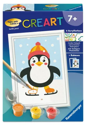 Produktbild von CreArt, Malen nach Zahlen Kinder - Pinguin im Schnee