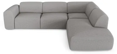 Produktbild von Großes Ecksofa MYRA Köpergewebe Hellgrau 269cm
