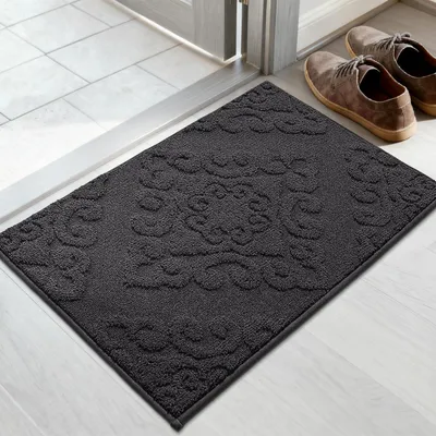 Immagine prodotto di Tappetino interno, 50 x 80 cm, grigio scuro, antiscivolo, lavabile, ideale per raccogliere lo sporco
