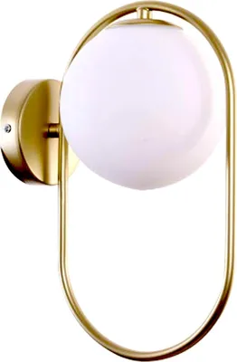 Zdjęcie produktu dla Art Deco Elipse Wall - kinkiet złoty mleczna kula