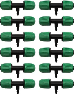 Produktbild von Grüne Gartenschlauchverbinder mit 3-Wege-Anschlüssen und Stacheldraht