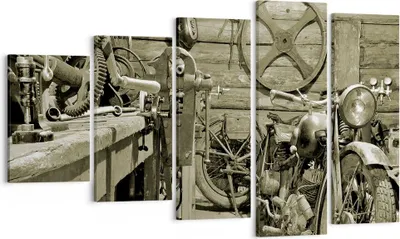 Produktbild von Bild auf Leinwand - Leinwandbild - Werkstatt Motor - 100x60cm - Wand Bild - Wanddeko - Wandbilder - Leinwanddruck - Bilder - Kunstdruck - Wanddekoration - Leinwand bilder - Wandkunst - EG100x60-3519