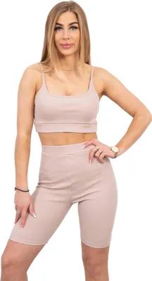 Produktbild von Set mit hoch taillierter beiger Hose