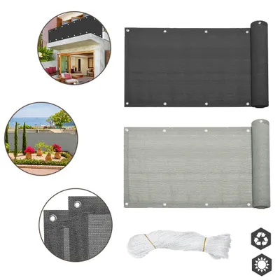 Produktbild von Jopassy HDPE Sichtschutzmatte 600x75cm Balkon Sichtschutz Zaun Windschutz Grau