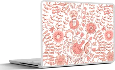 Produktbild von MuchoWow® Laptop Aufkleber Sticker Cover Blumen - Muster - Pastell 36.5x27.5 cm - Laptop-Sticker
