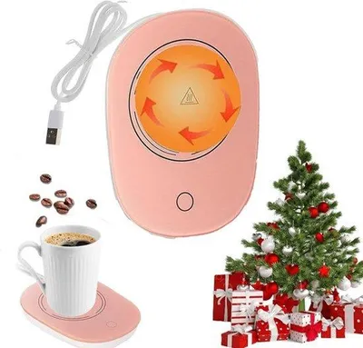 Productafbeelding van Elektrische koffbekerwarmer voor thuis en op kantoor, USB-koffiebekerwarmer, ideaal voor thee en koffie (roze)