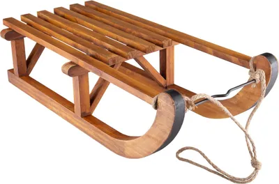 Produktbild von 2x Schlitten aus Holz Deko zum Hängen braun 62cm