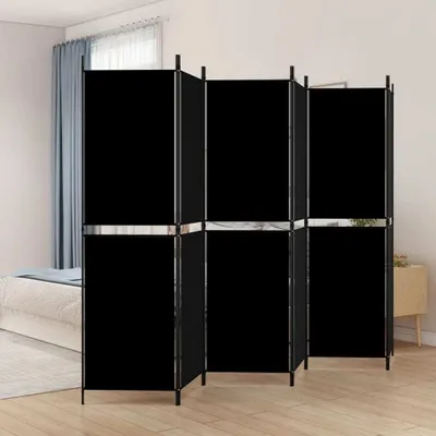 Immagine prodotto di vidaXL 6 pezzi schermo nero 300x180 cm tessuto - divisorio - schermo - divisorio - parete divisoria
