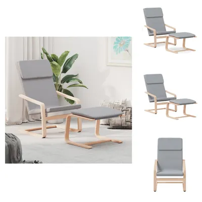 Obrázek produktu pro vidaXL Relaxační křeslo s taburetem světle šedá látka - Křeslo