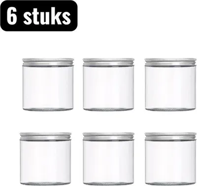 Obrázek produktu pro 6 ks – vzduchotěsná plastová nádoba na čaj – 85 mm – stříbrné víčko