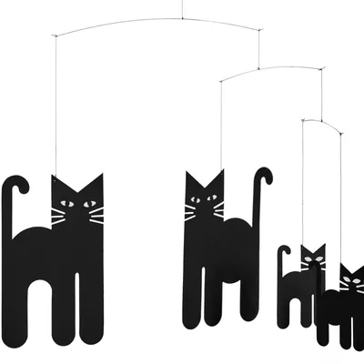 Produktbild von Flensted Mobiles Katzen Mobile Karton 30x36 cm schwarz