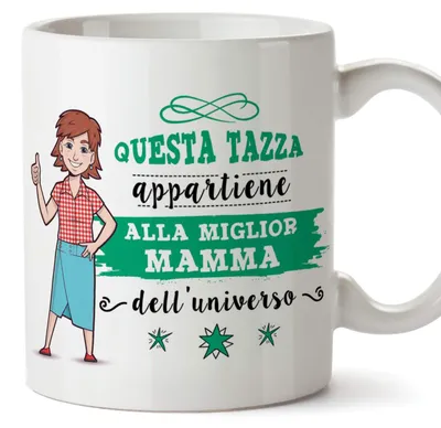 Keramik Kaffeetasse 350 ml, weiß, mit Letterprint