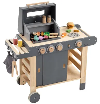 Immagine prodotto di Barbecue giocattolo in legno con 25 accessori per bambini
