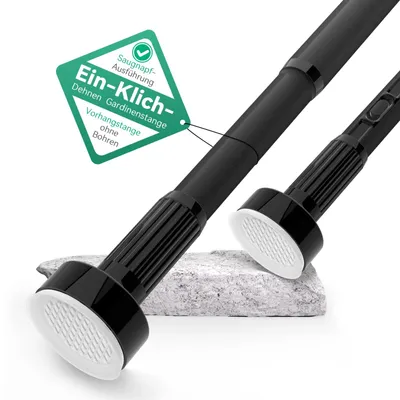 Obrázek produktu pro Držák na závěs, rozsah 370-430 cm, průměr 32 mm, černý, pro tyč na závěs do sprchy