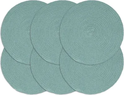 Obrázok produktu pre Podložky 6 ks. Zelené 38 cm okrúhle bavlnené