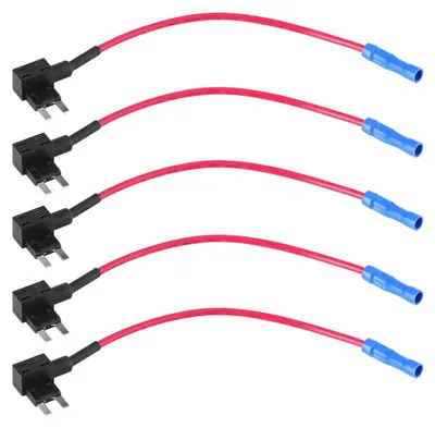 Immagine prodotto di 5 pezzi adattatore per fusibile auto, portafusibile piatto per un uso facile e sicuro, tipo mini