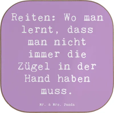 Produktbild von Mr. & Mrs. Panda Tassenuntersetzer Spruch Reiten Freiheit - Lavendeltraum - Geschenk, Sport, Lebensweise, Sportler Geschenke, Tischuntersetzer, Untersetzer Glas, Pferd