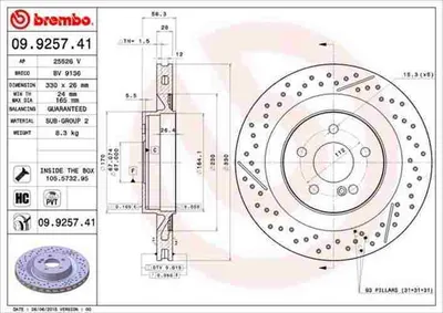 Produktbild von Bremsscheibe BREMBO 09.9257.41