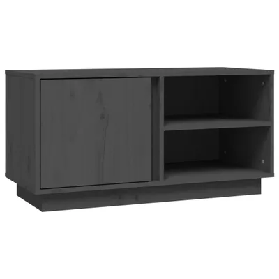 Produktbild von TV-Schrank Grau 80x35x40,5 cm Massivholz Kiefer