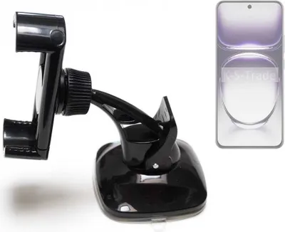 Produktbild von K-S-Trade kompakte Handy-Halterung Windschutzscheibe kompatibel mit Oppo Reno12 Pro PJW110 Armaturenbrett schwarz Autohalterung KFZ Halter