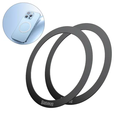 Produktbild von Baseus PCCH000001, Magnetischer Ring, Schwarz, Edelstahl, 0,4 mm, 5,5 cm, 2 Stück(e)