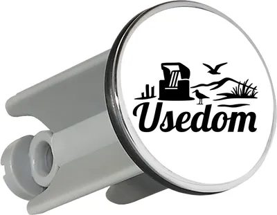 Produktbild von Huuraa Waschbeckenstöpsel Usedom Strandmotiv 4cm höhenverstellbar Abflussstopfen Geschenkidee