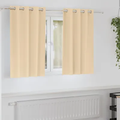 Zdjęcie produktu dla Firany blackout z kółkami 2 pcs Kremowy 140 x 140 cm Poliester