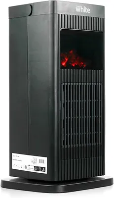 Productafbeelding van Wit - Elektrisch fornuis, laag energieverbruik, 230 V, elektrische verwarming met ledlicht, vlameffect 3D, elektrische verwarming