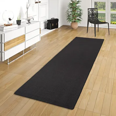 Produktbild von Sisal Natur Läufer Teppich Astra Schwarz, Größe:80x400 cm