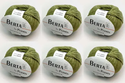 Produktbild von 6x Berta by Permin –  Wolle-Baumwolle Strickgarn (22 lime)