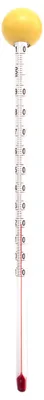 Produktbild von 24cm Glas Thermometer Analog Temperatur bis 110°C mit Holzkugel Gelb Kochthermometer Heißgetränkethermometer Teethermometer Babyflaschenthermometer