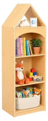 Kinder-Bücherregal mit 4 Ebenen, 40x30x130 cm