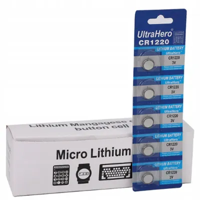 Produktbild von Rosfix CR1220 – Lithiumbatterien | 3V, alkalische Technologie, umweltfreundlich | Für Spielzeuge, Taschenrechner, Fernbedienungen | Knopfzellen, 5 Stück im Blister