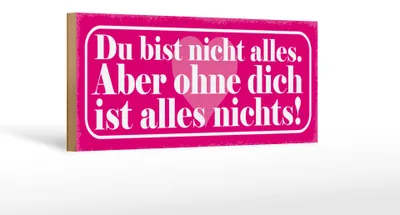 Produktbild von Holzschild Spruch 27x10cm du bist nicht alles aber ohne