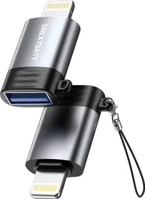 Zdjęcie produktu dla NEXTBATT Adapter USB-A żeński na Lightning - czarno-szary