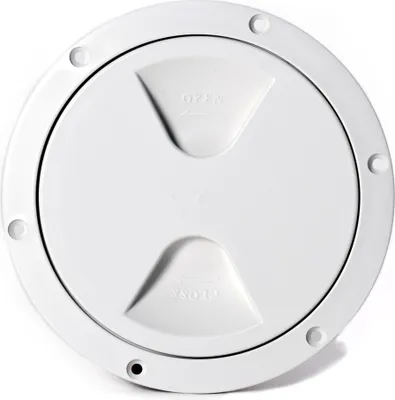 Produktbild von Inspektionsluke Rund 205 mm Kunststoff, Inspektionsdeckel Weiß, für Boot oder Wohnmobil, wasserdicht