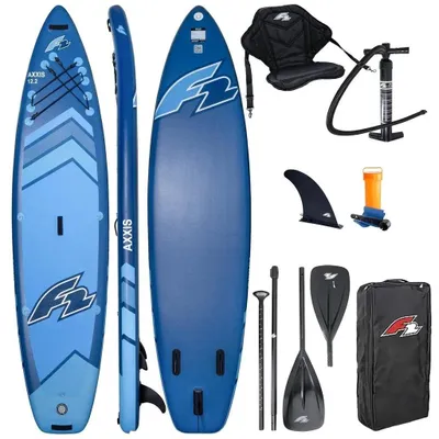 Immagine prodotto di Set SUP F2 Axxis Combo 12.2 blu navy, con sedile da kayak e pagaia DualTech inclusi