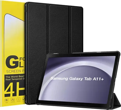 Produktbild von Schutzhülle + 2x 4H Displayfolie für Samsung Galaxy Tab A11+ 2025 11 Zoll  Cover Case Schutz Tablet Farbe: Schwarz