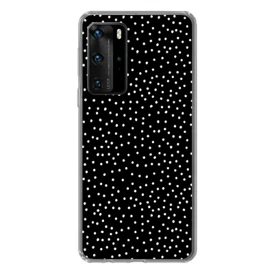 Produktbild von MuchoWow® Handyhülle Schutzhülle Hülle für Huawei P40 Pro Polka dots - Schwarz - Weiß Silikon Softcase Handy Hülle - Schutz