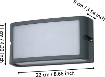 Image de Applique LED d'extérieur Eglo 900808 CAMARDA IP54 10,5 W 1200 lm 4000 K anthracite