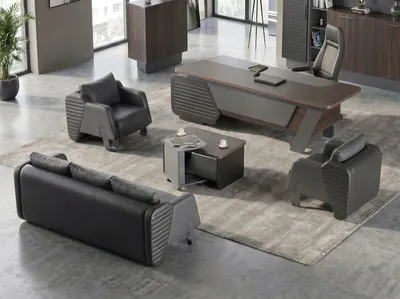 Productafbeelding van Sofa 3-Sitzer Sessel modern Schwarz Leder minimalistisch vielseitig, AI-gegenereerde afbeelding