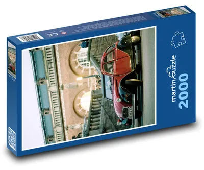 Produktbild von Puzzle 2000 Roter Oldtimer auf der Straße - martinpuzzle